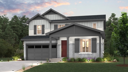 Marion Residence rendering with Elevation A exterior finishes