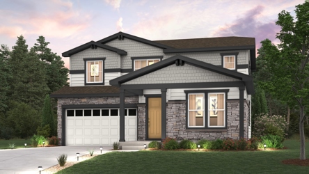 Marion Residence rendering with Elevation B exterior finishes