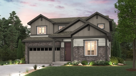 Marion Residence rendering with Elevation C exterior finishes