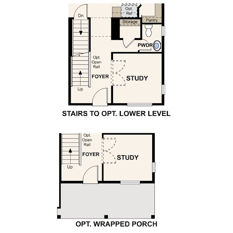 Diagram, engineering drawing. Ontario Main Level Options