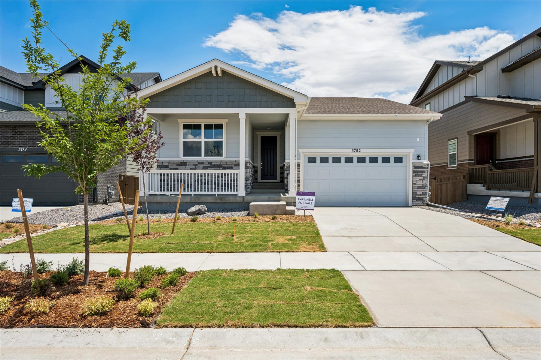 A house with a driveway.