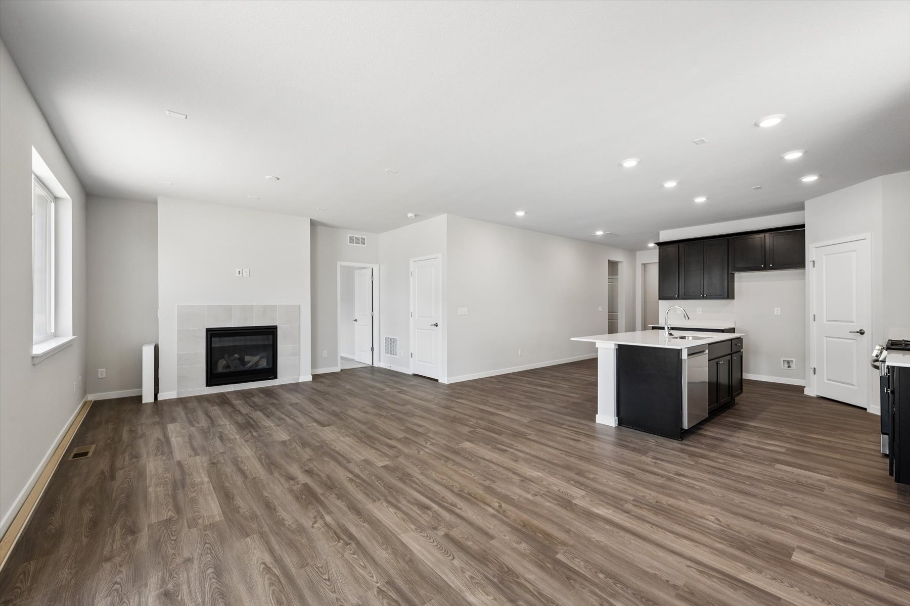 A large empty living room.