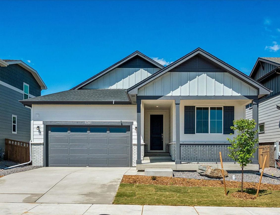 A house with a garage.