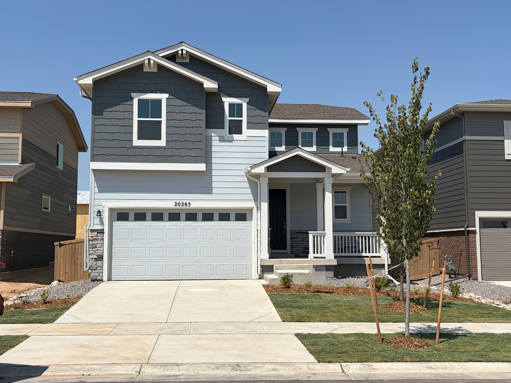 A house with a garage.