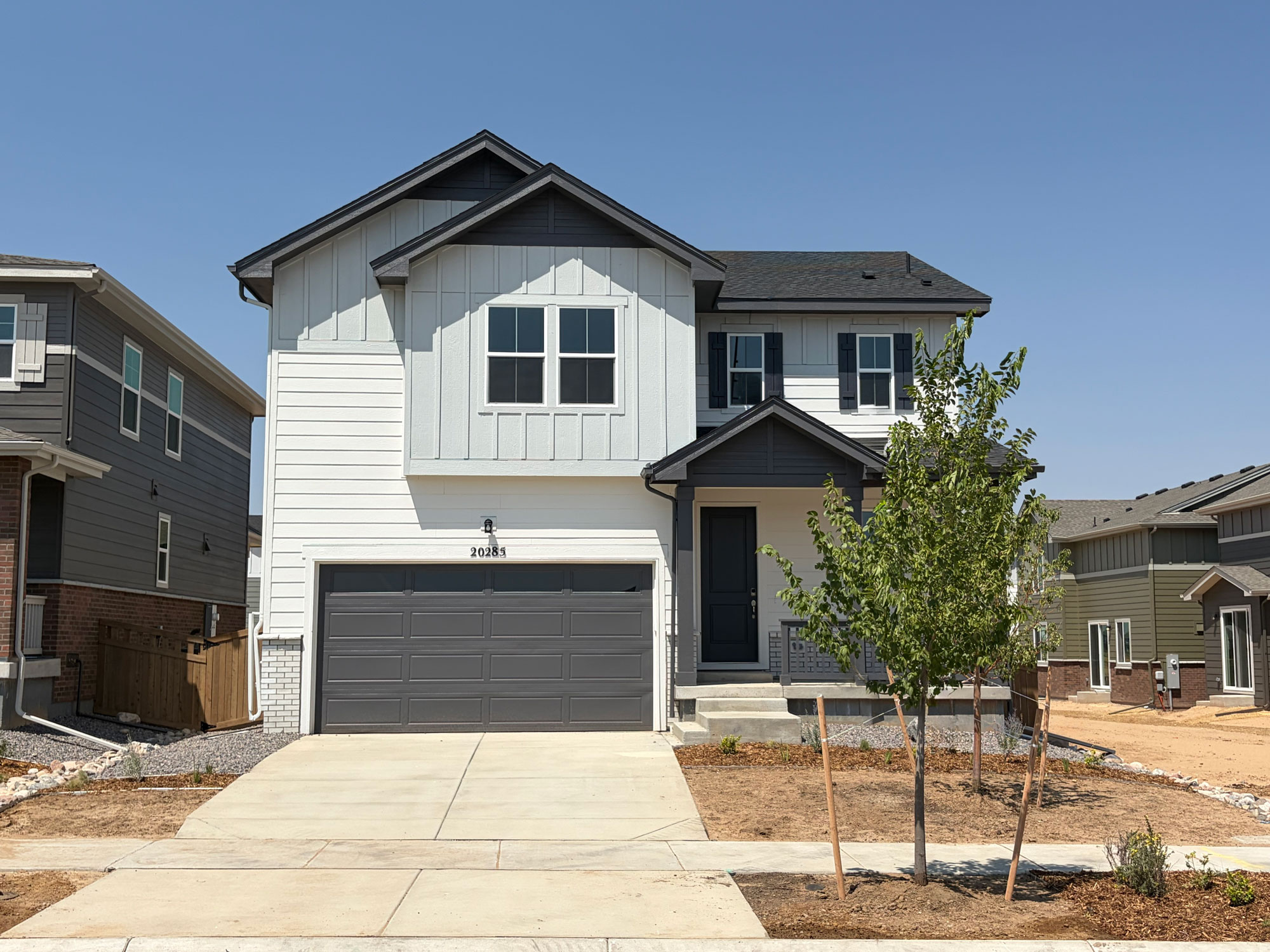 A house with a garage.