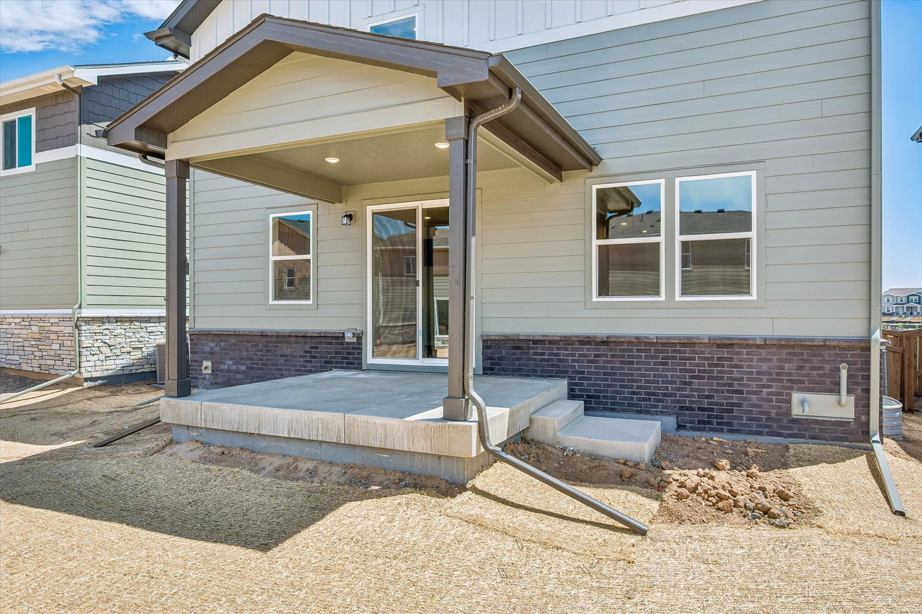 A house with a deck.