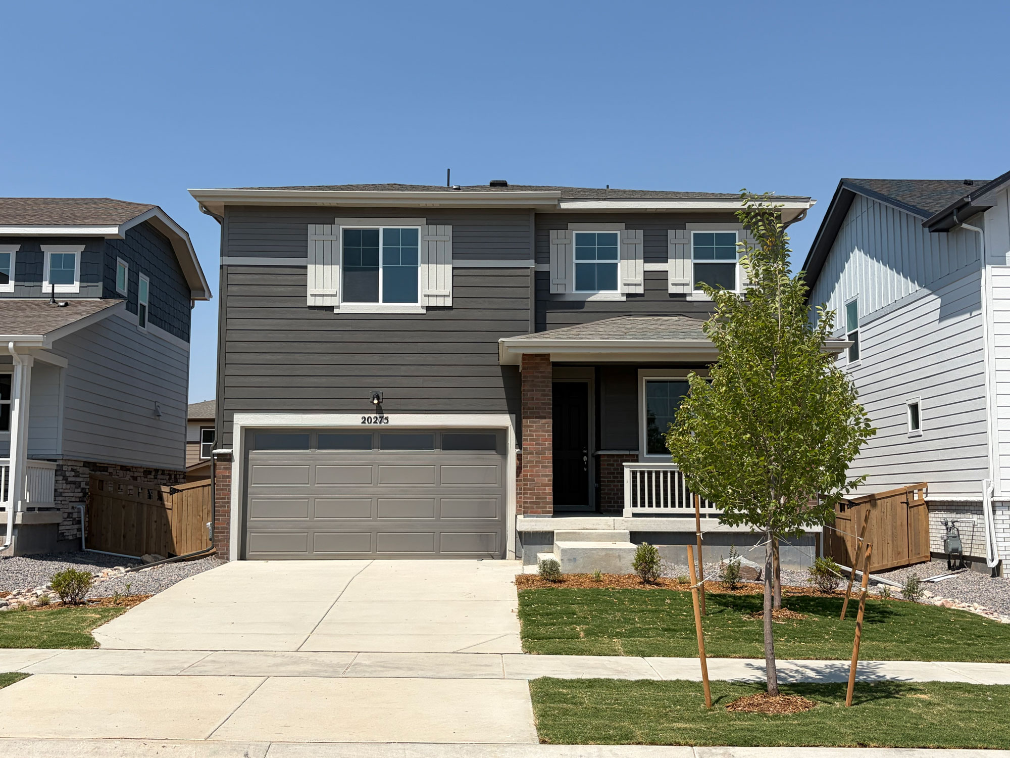 A house with a garage.