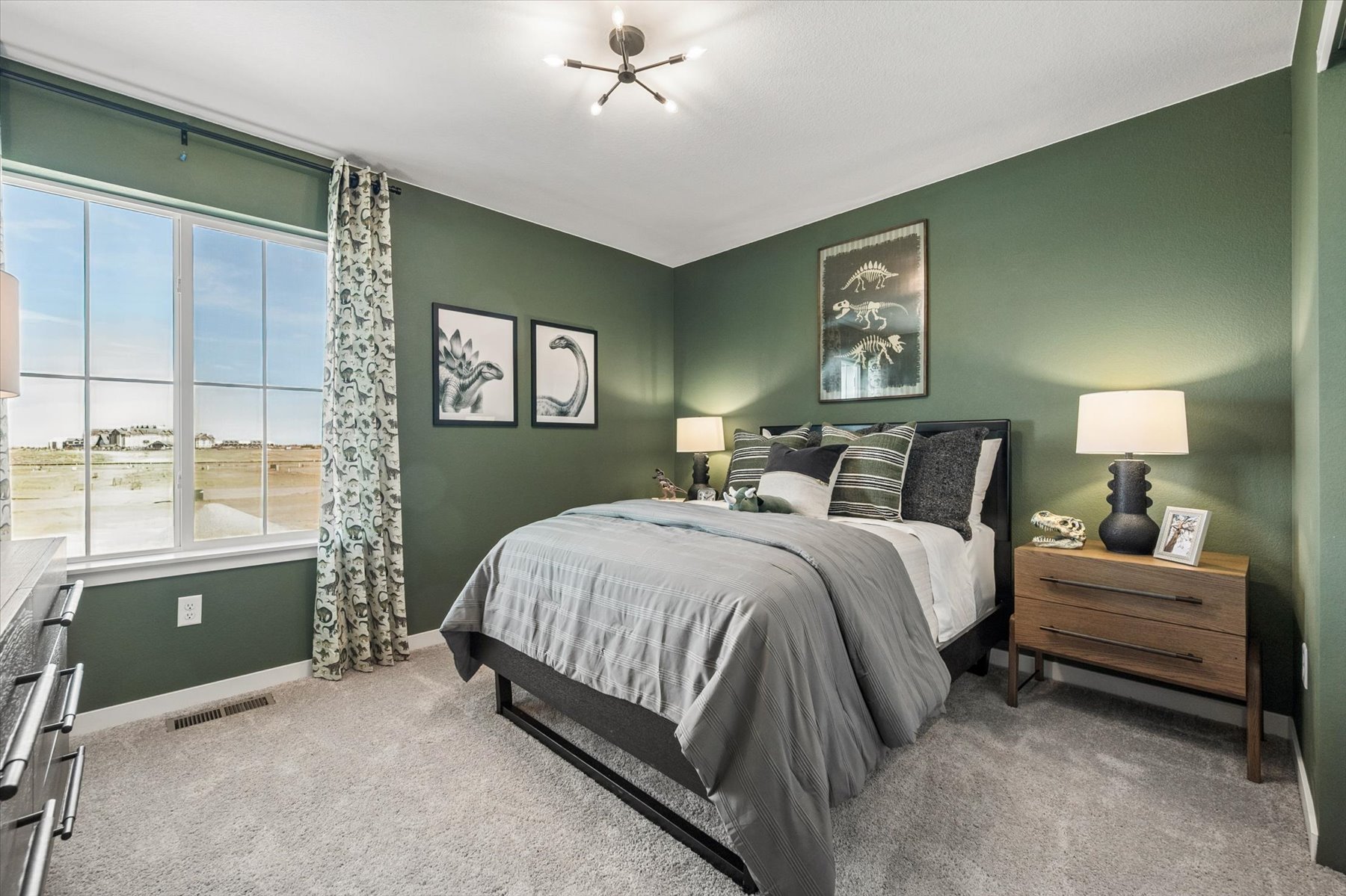 A bedroom with a large bed.