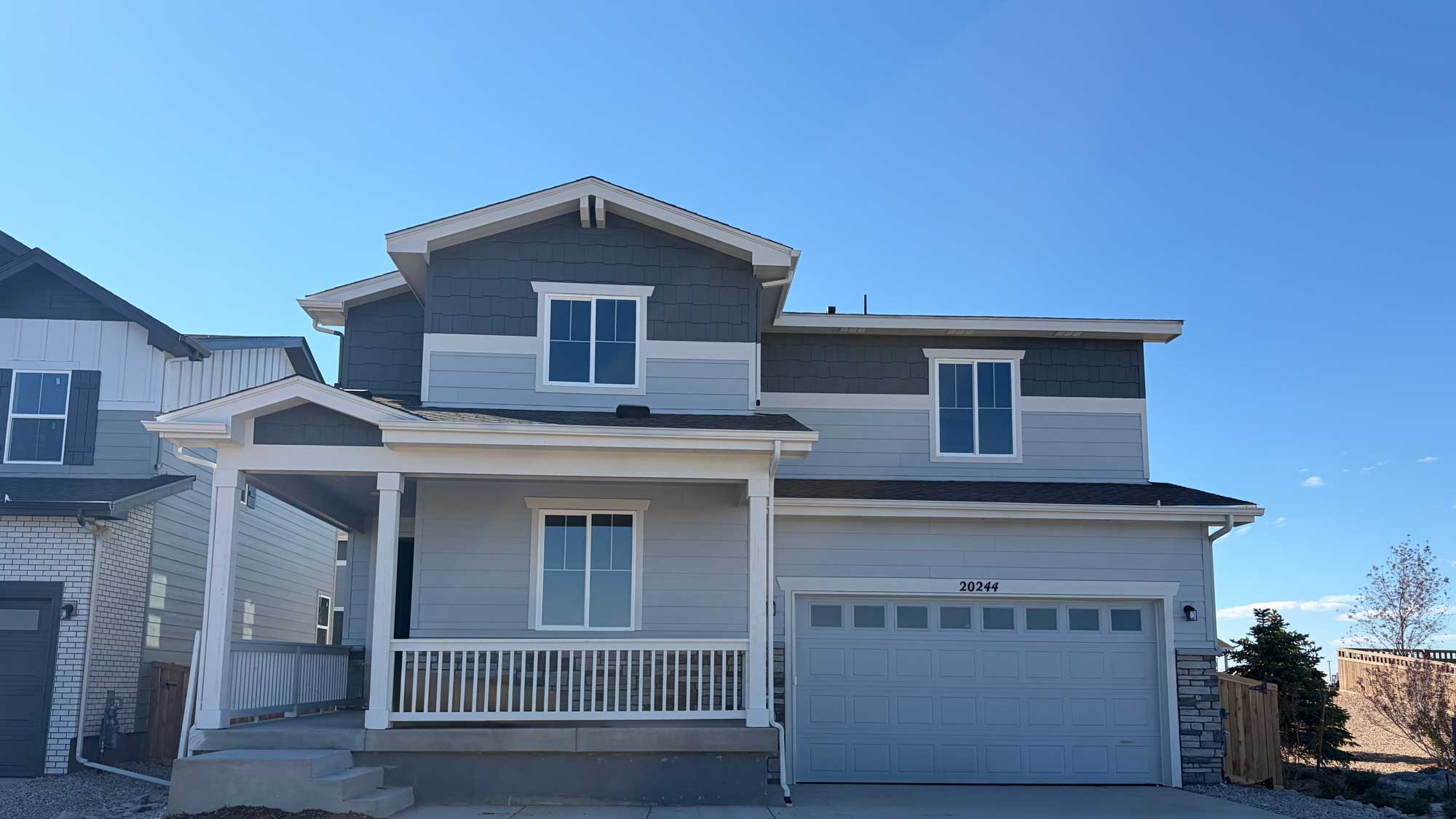 A house with a garage.