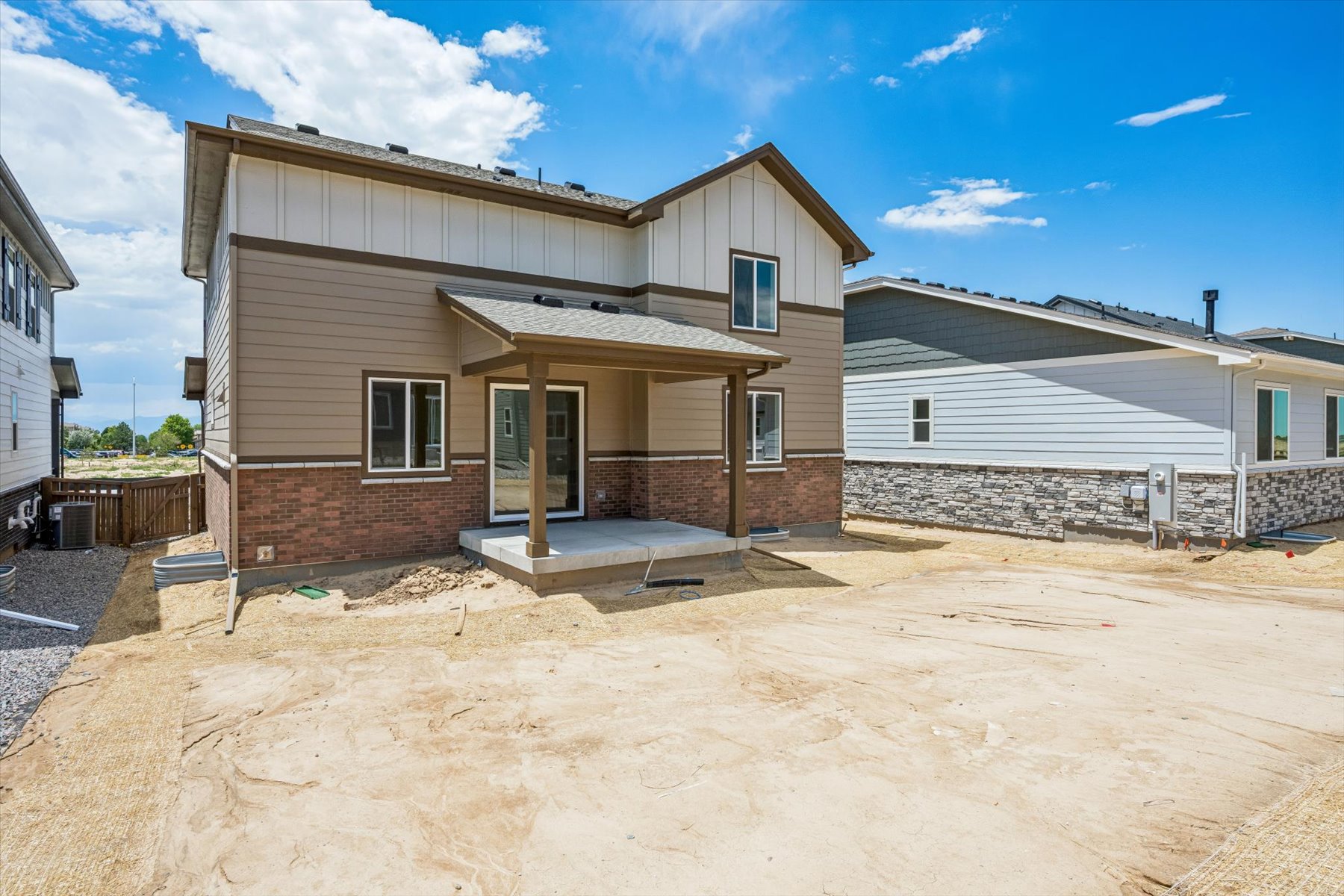 A house with a deck.