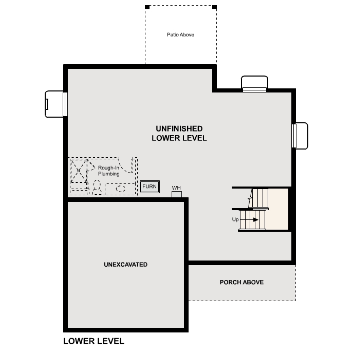 Diagram. Glacier Floorplan, Standard Basement