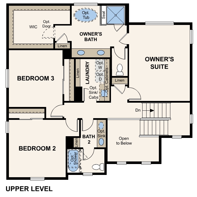 Diagram, engineering drawing. Glacier Floorplan, Upper Level
