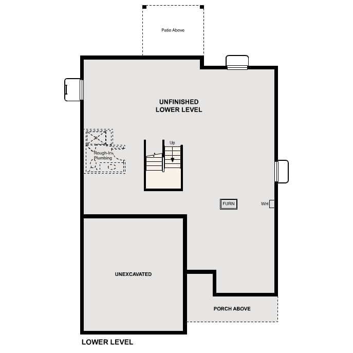 Diagram. Roosevelt Floorplan, Standard Basement