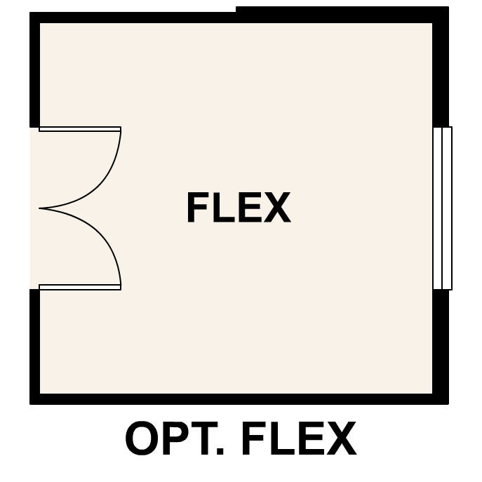 Text, whiteboard. Roosevelt Floorplan, Main Level Option