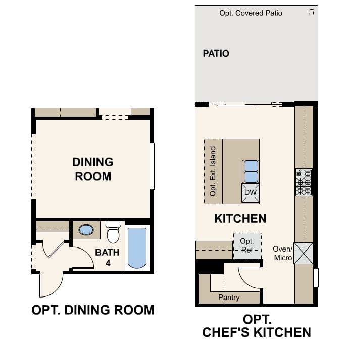 Diagram. Cornell II Floorplan, Main Level Options