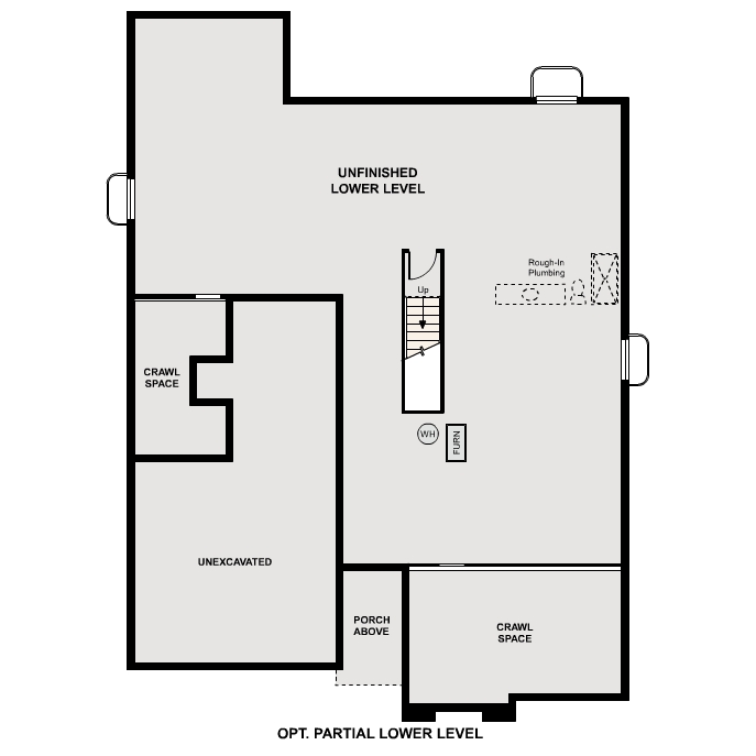 Diagram. Denali Floorplan, Basement Options