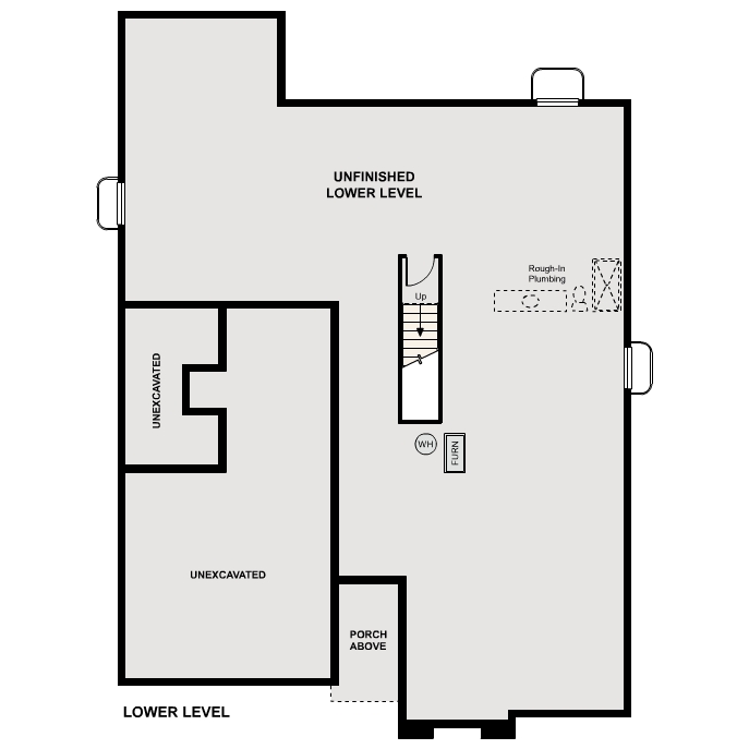 Diagram. Denali Floorplan, Standard Basement