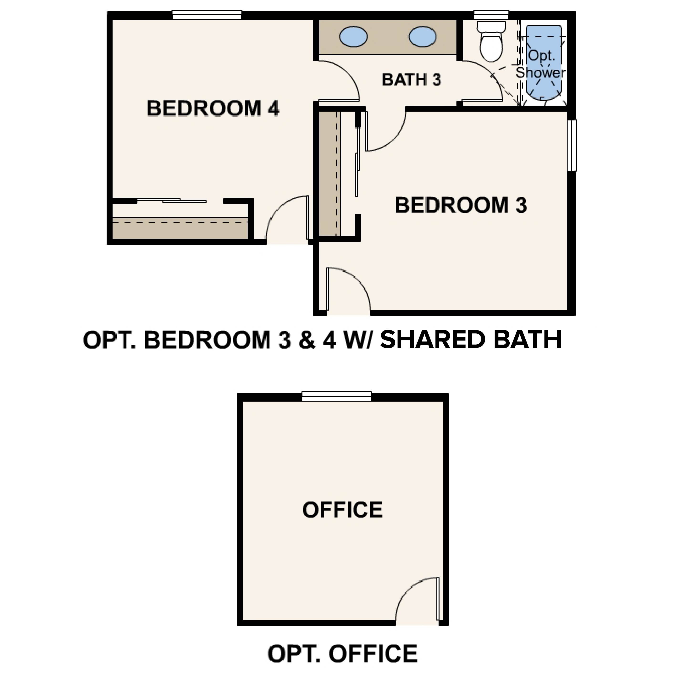 Diagram, engineering drawing. Upper Level Option, Princeton II Floorplan