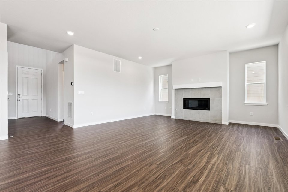 A large empty living room.