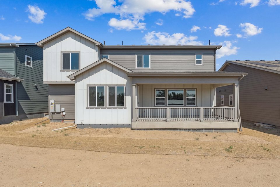 A house with a deck.