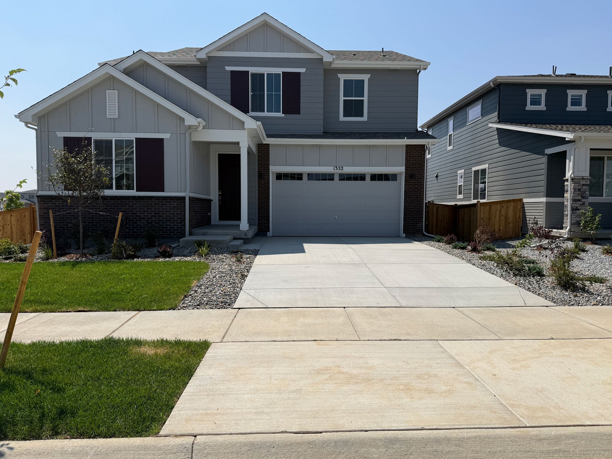 A house with a driveway.