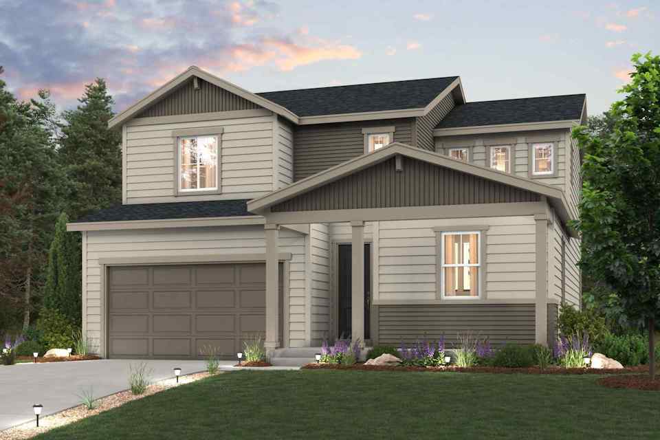 A house with a garage.