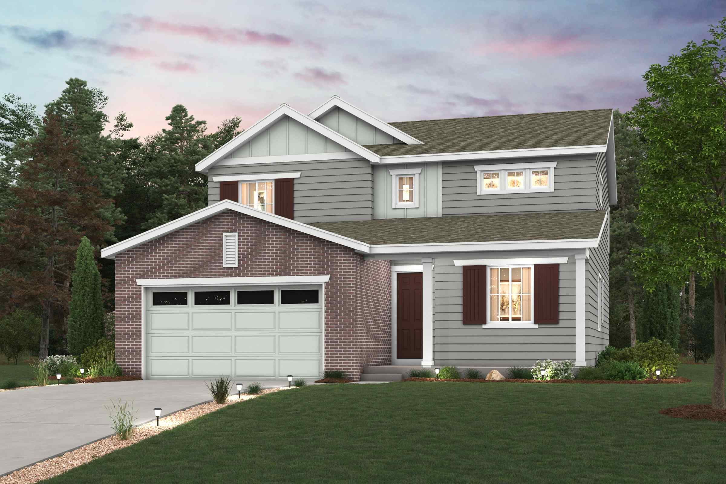 A house with a garage.