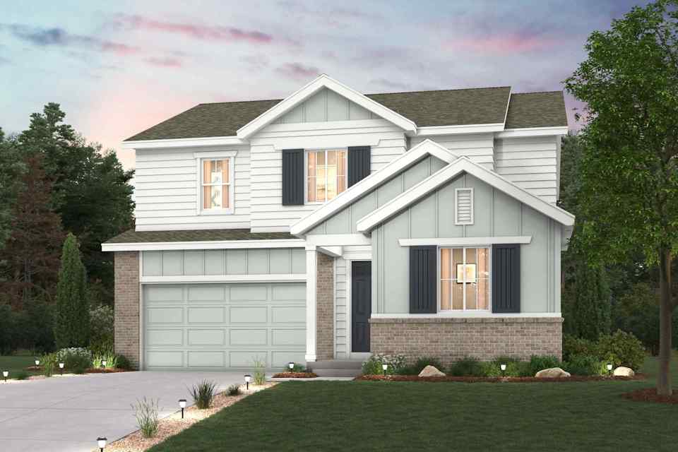 A house with a garage.