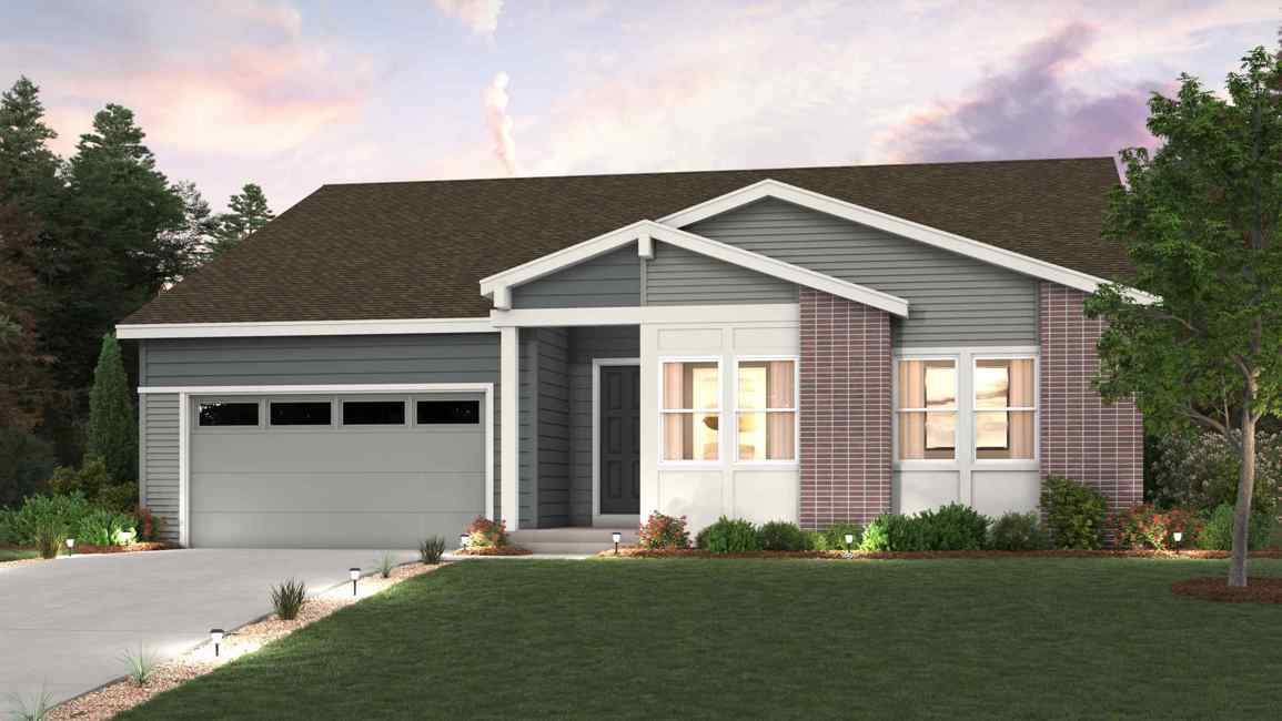 A house with a garage.