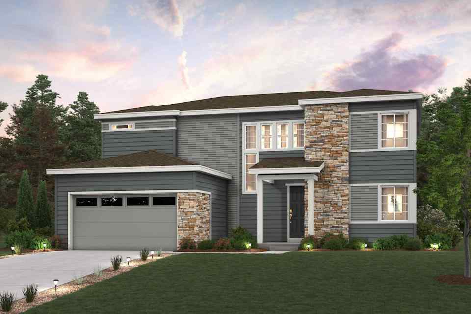 A house with a garage.