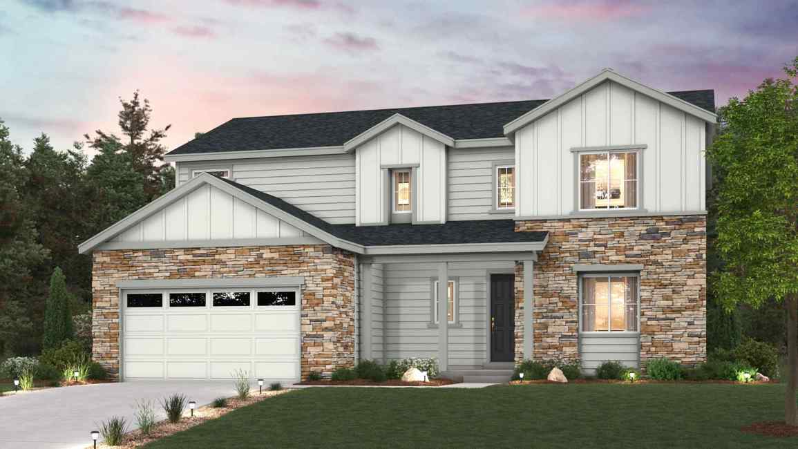 A house with a garage.