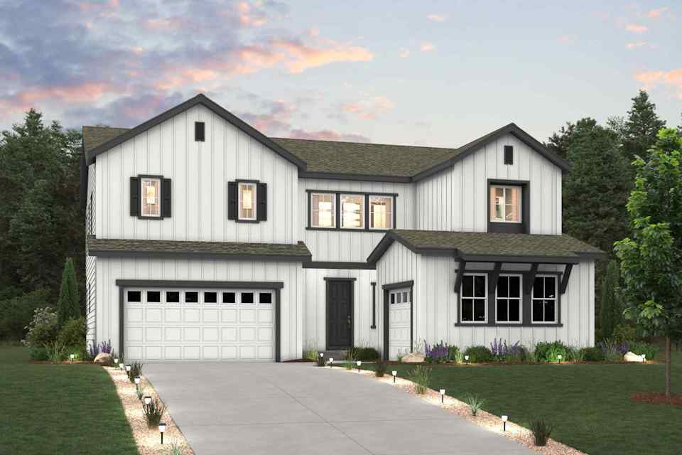 A house with a driveway.
