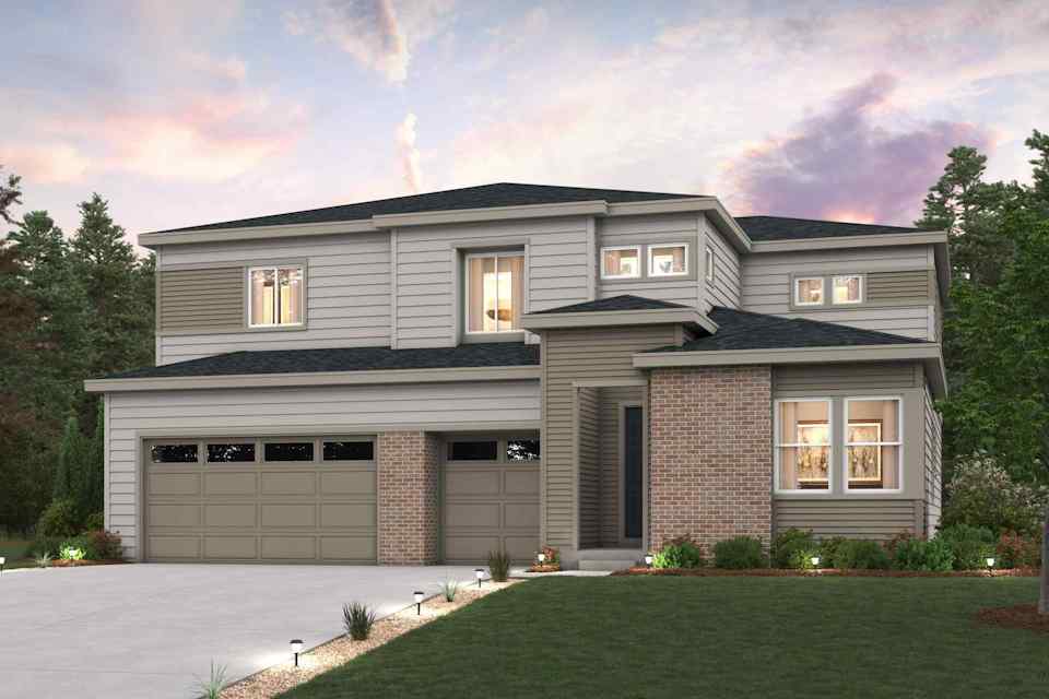 A house with a garage.