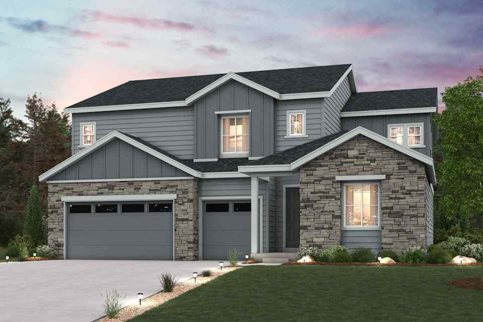 A house with a garage.