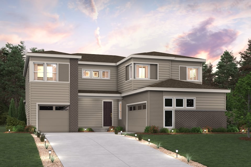 A house with a driveway.