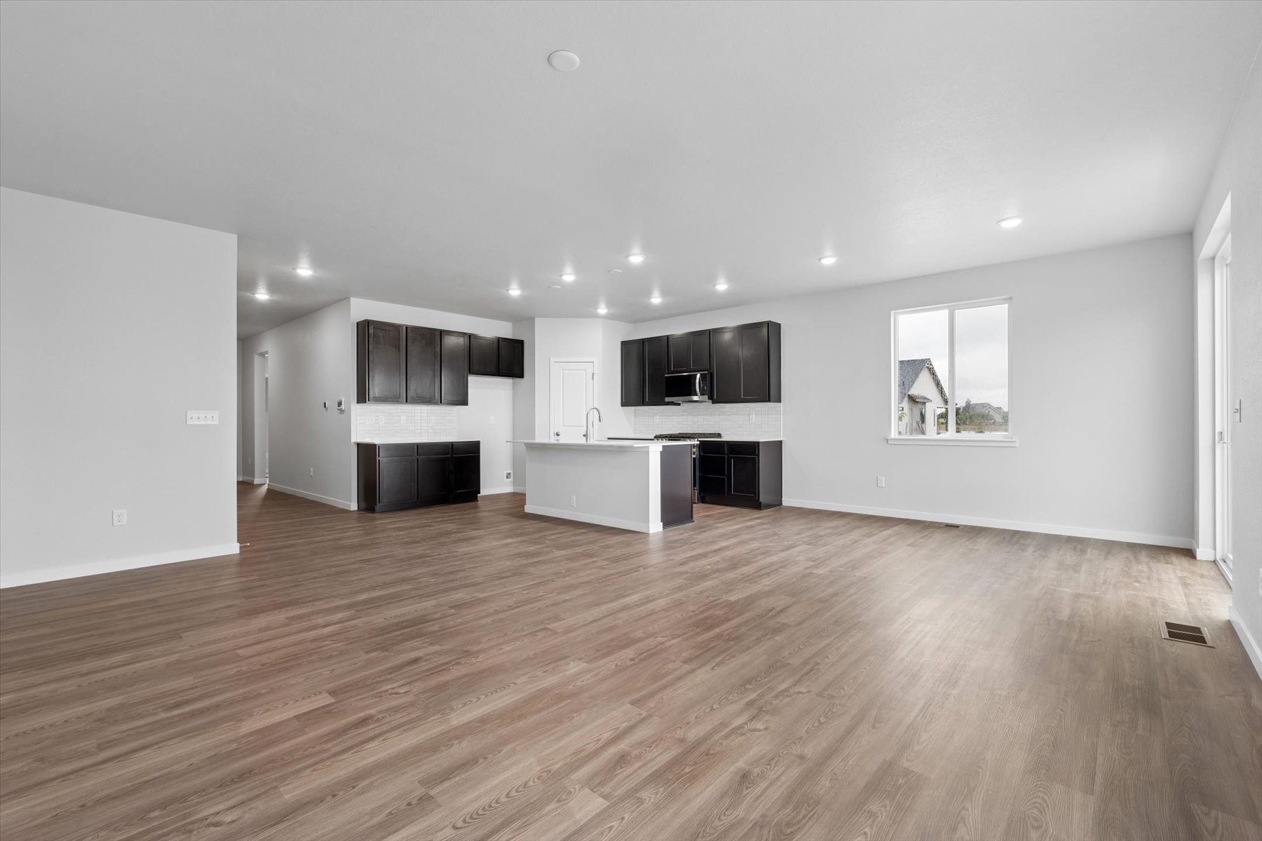 A large empty living room.