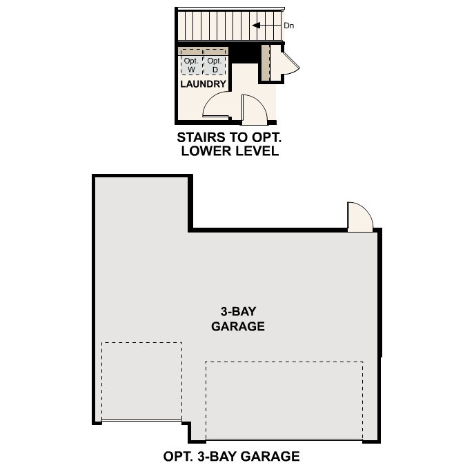 Diagram. Cimarron Floorplan, Main Level Options