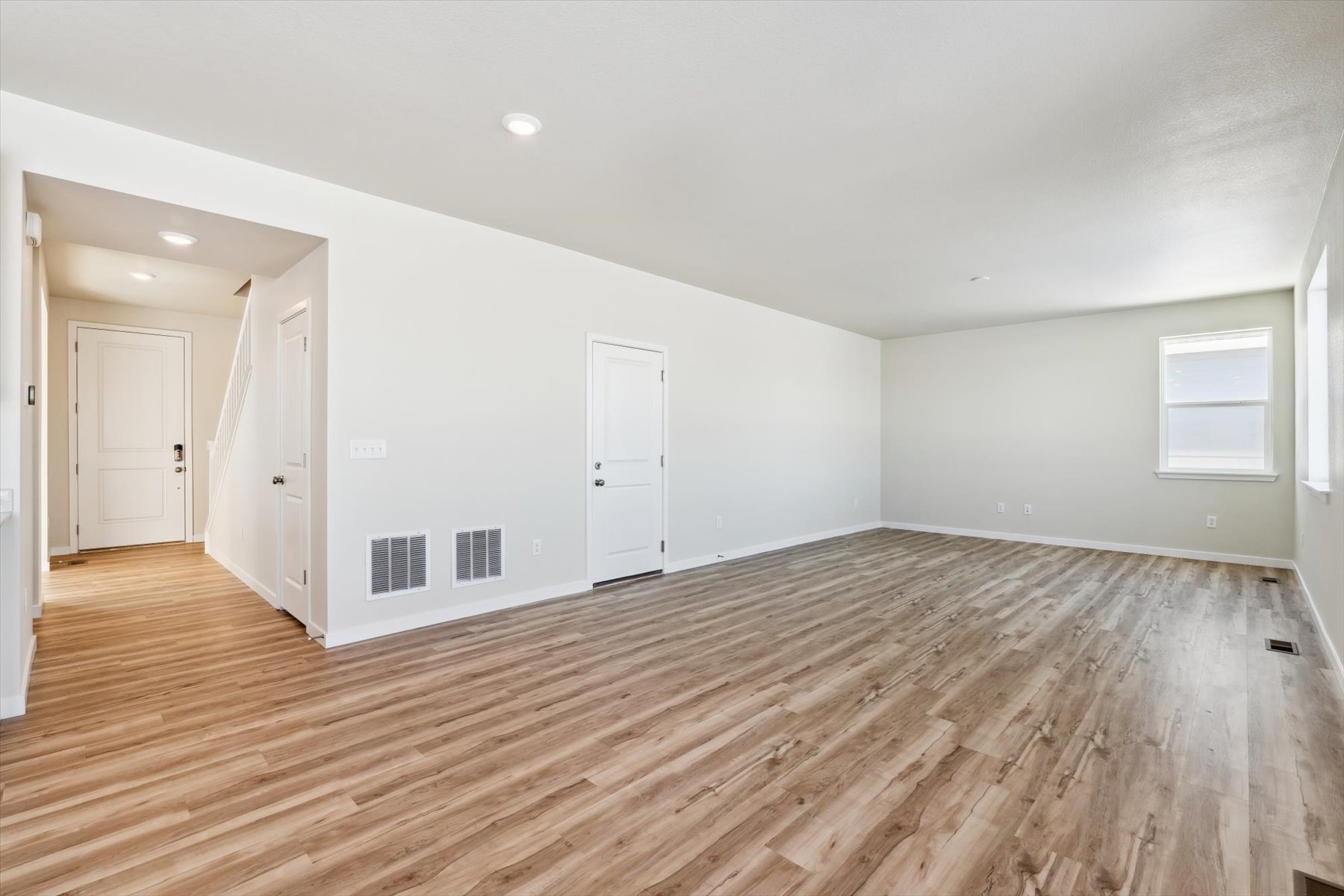 A room with white doors.