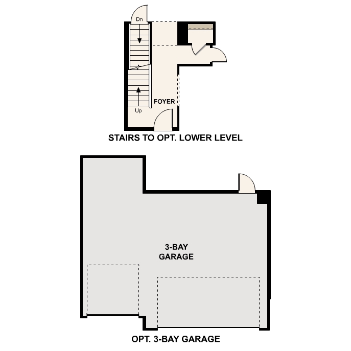 Diagram, engineering drawing. Ontario Floorplan, Main Floor Options