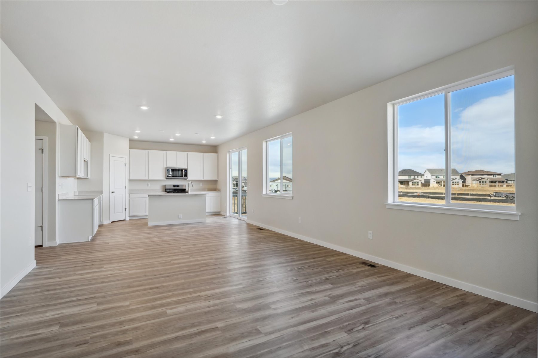 A large empty living room.