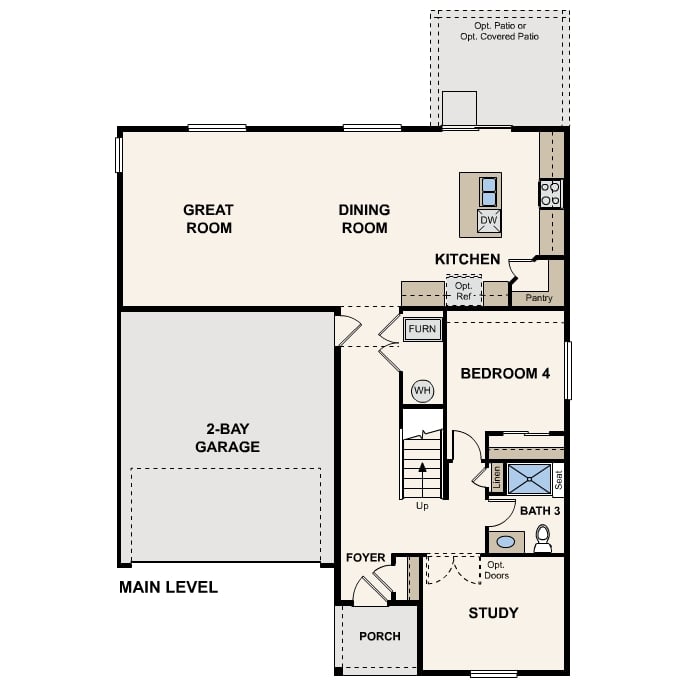 Diagram, engineering drawing. Marion Floorplan, Main Level