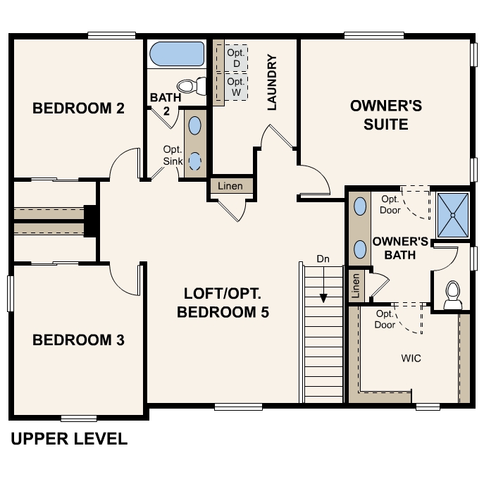 Diagram, engineering drawing. Marion Floorplan, Upper Level