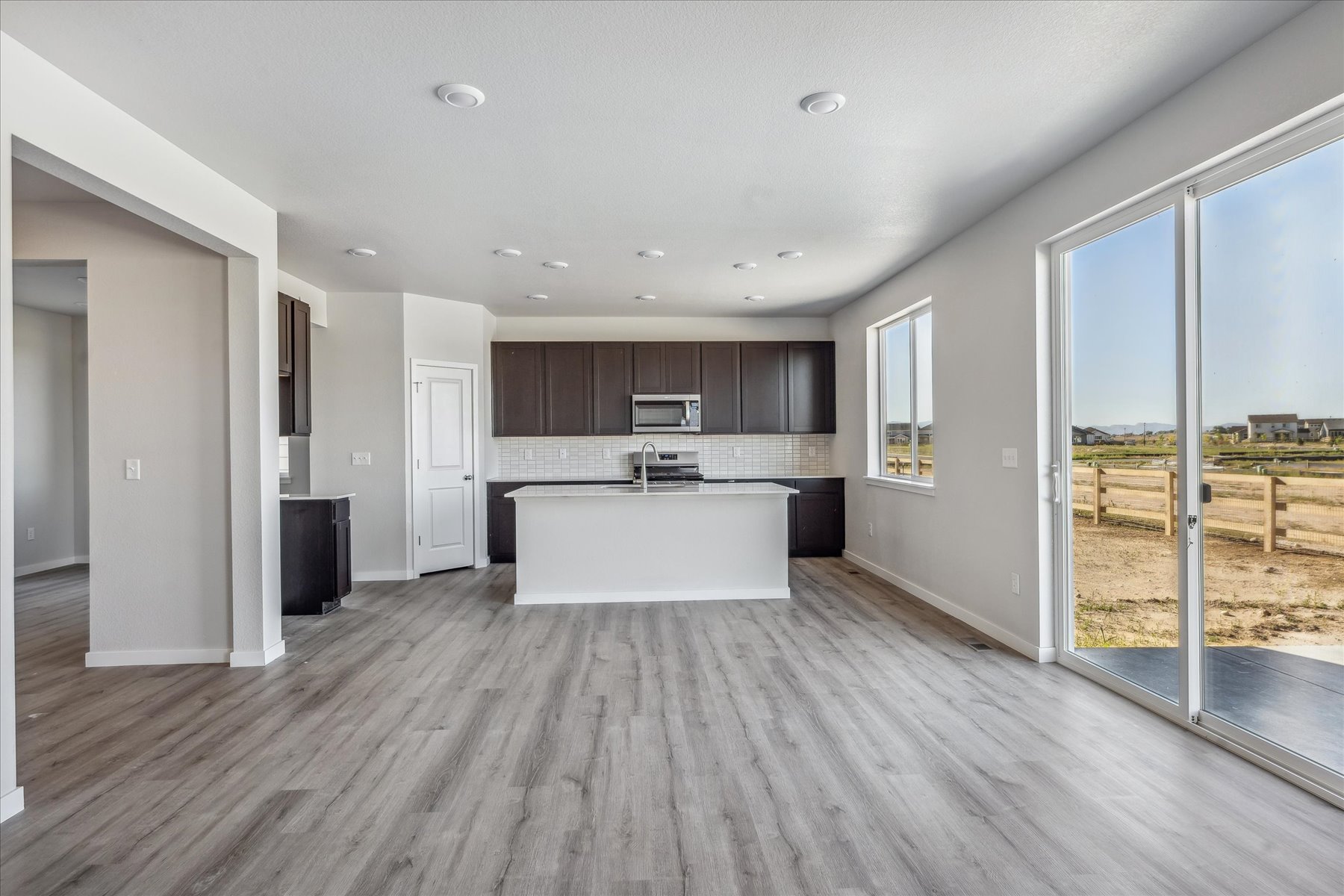 A large empty living room.