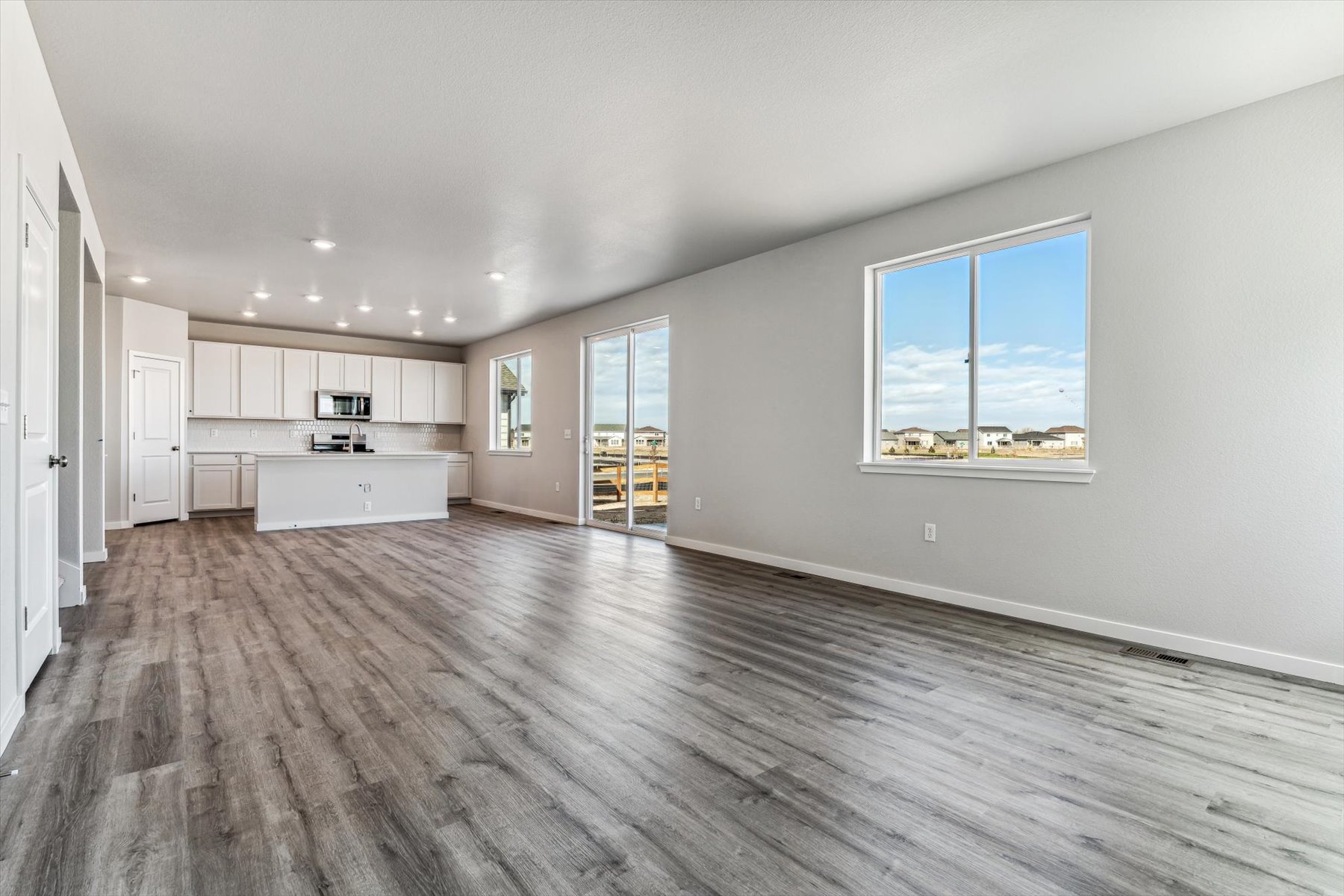 A large empty living room.
