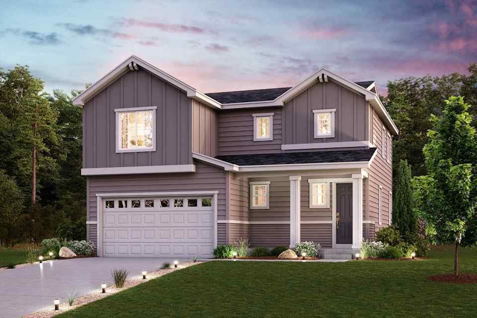 A house with a garage.