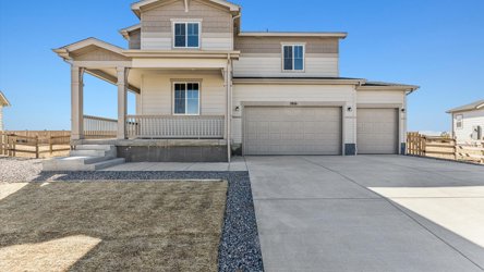 A house with a garage.
