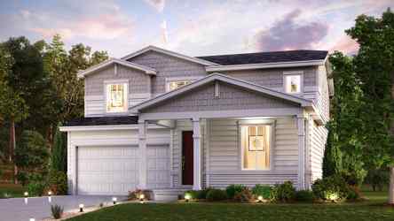 A house with a large front yard.