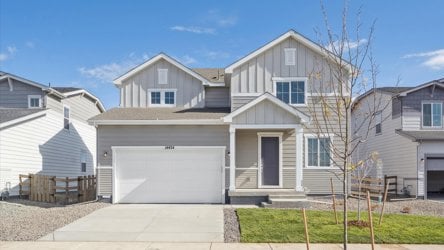 A house with a garage.