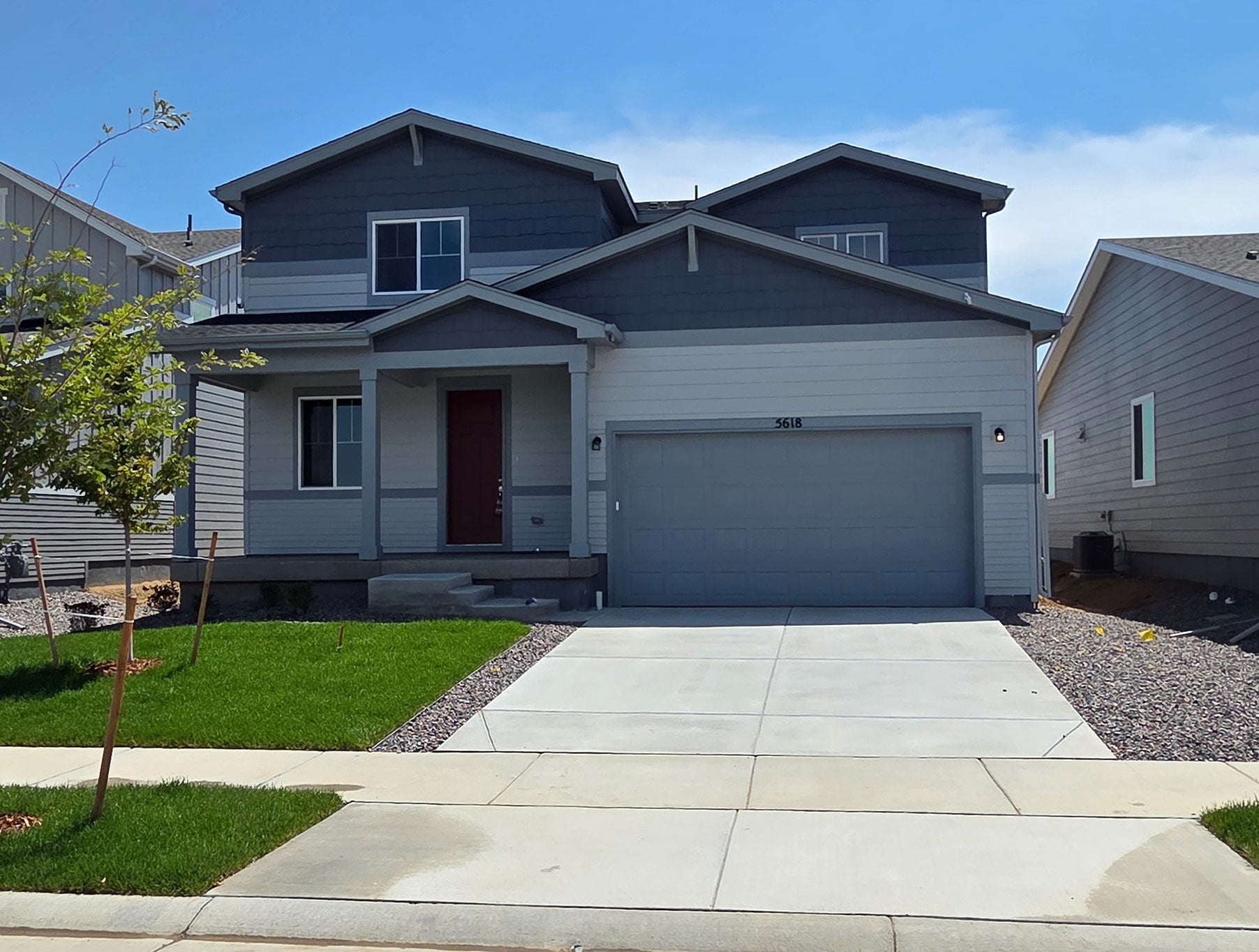 A house with a garage.