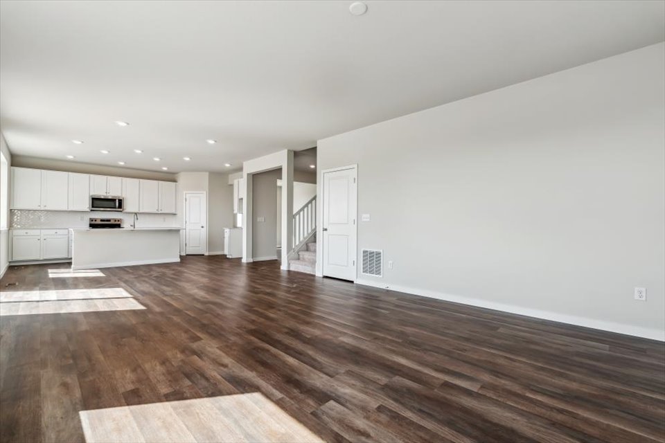 A large empty living room.